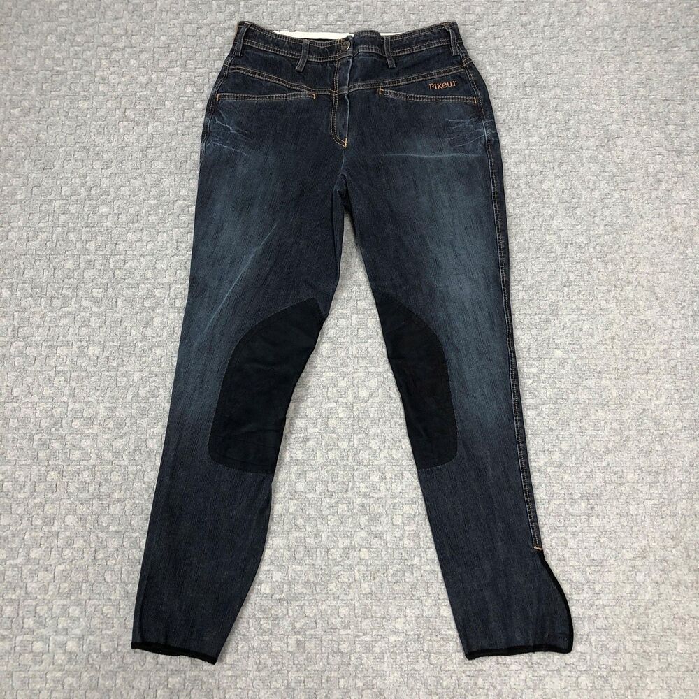 Pikeur Pants Womens 38 Blue Diandra Jeans Riding Breeches Knee Patch Zip Ankle